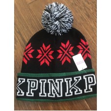 New Victoria’s Secret PINK Beanie Pompom Hat Black Holiday 2017   eb-92483014